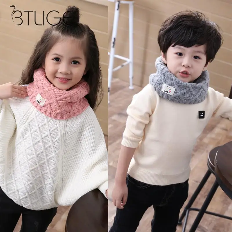 Boy Girl Baby Winter Solid Color Scarf Warm Knitting Wool kid Neck Wraps Scarves