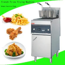 1pc Vertical single cylinder double sieve Commercial Fryer Electric French Fries Frying Machine Chicken FryingMachine