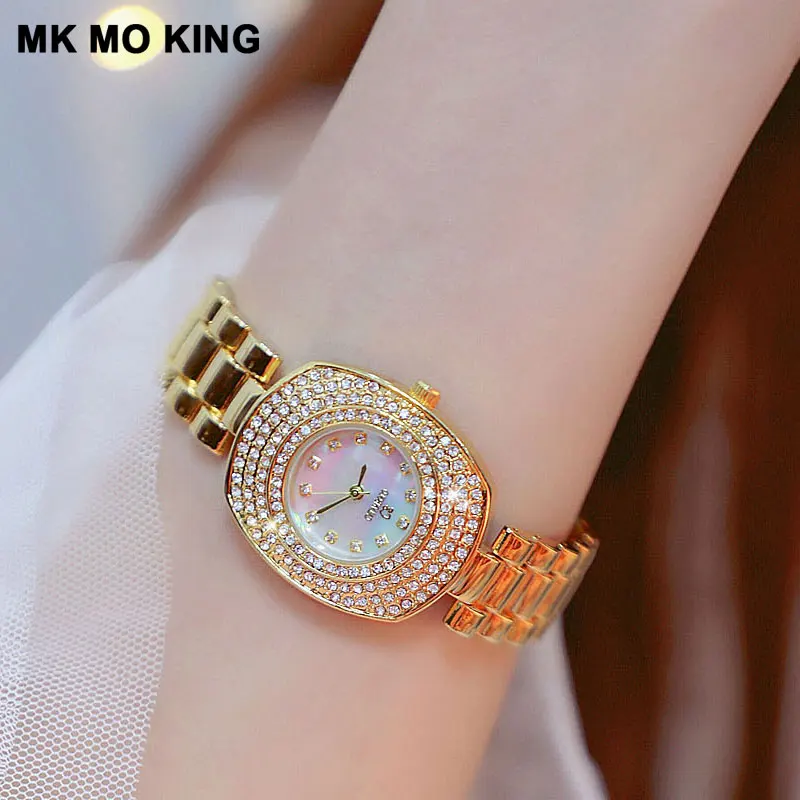

Korea black red fashion bracelet watch women's casual waterproof luxury rhinestone ladies quartz office clock reloj mujer