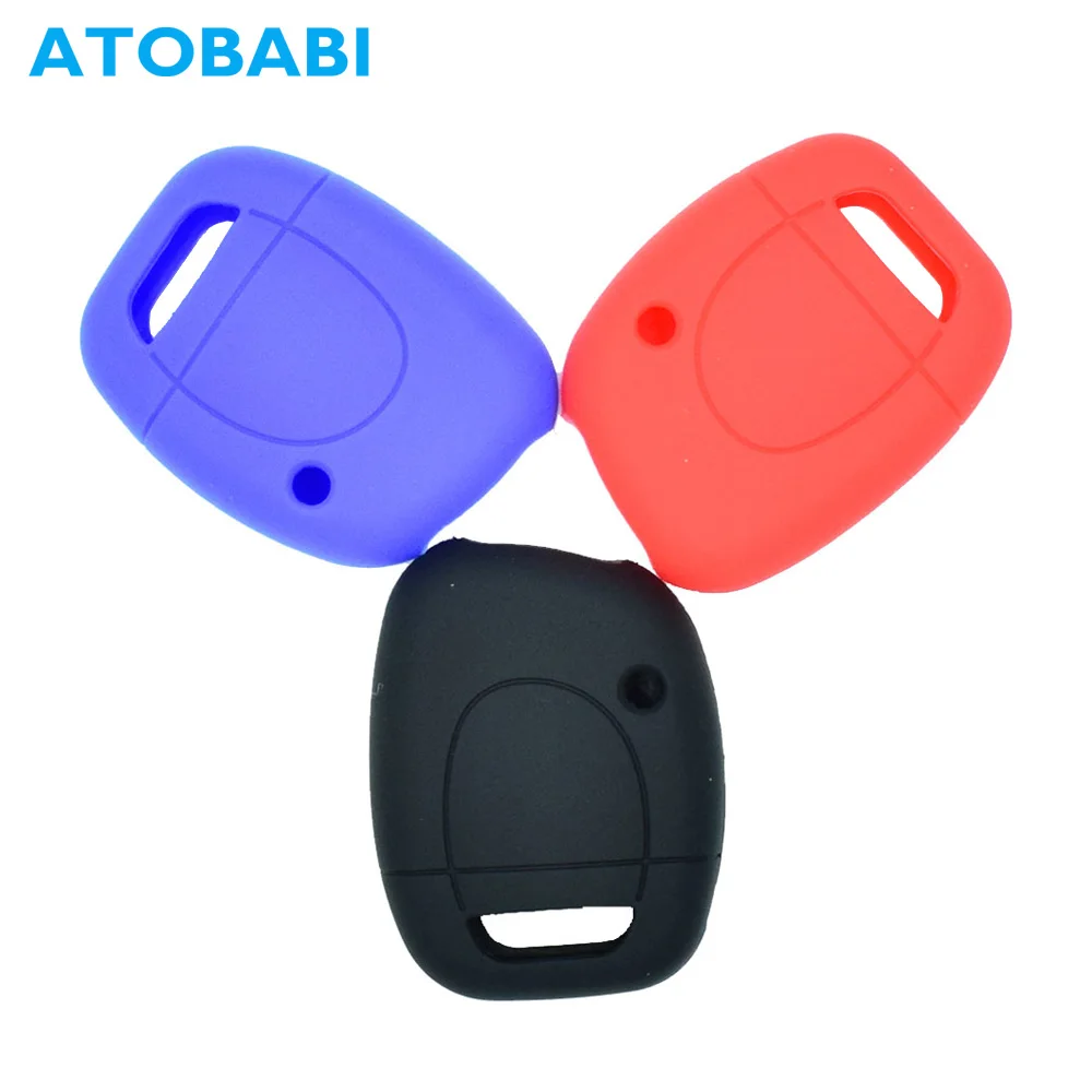 

Silicone Car Key Case 1 Buttons Remote Fob Shell Cover Holder For Renault Twingo Clio Kangoo Master Keychain Protector Bag