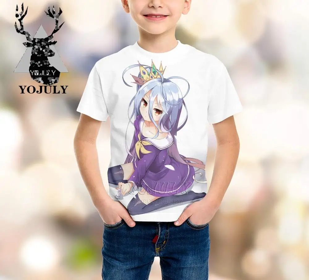 YOJULY/детская одежда с 3D-принтом «No Game No Life» для маленьких мальчиков и девочек-подростков детская футболка Лидер продаж, модные футболки с круглым вырезом, A259 - Цвет: 14