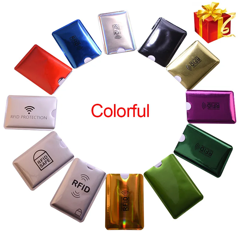 

5pcs Anti Rfid Wallet Blocking Reader Lock Bank Card Holder Id Bank Card Case Protection Metal Credit Card Holder Aluminium