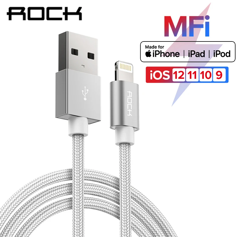 

MFI Usb Charging Cable For iPhone Lightning Cable 2.4a Intelligent Fast Charge Cord For Apple Iphone Xs Max Xr X 8 7 6s 5 s iPad