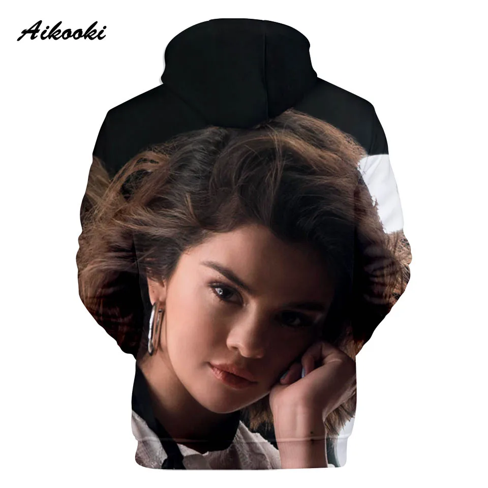Aikooki 3D Selena Gomez толстовки для мужчин/женщин Толстовка Зимняя с капюшоном певица Selena Gomez модная одежда