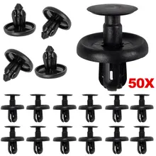 50X Universal Black Door Trim Panel Clip Fasteners Auto Bumper Rivet Retainer Push Engine Cover Fender Fastener Clip for Toyota