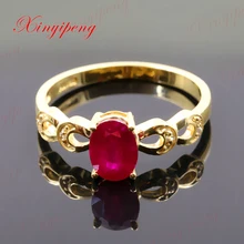Xinyipeng18K желтое золото инкрустированное кольцо из природного рубина стиль красивая женская модель