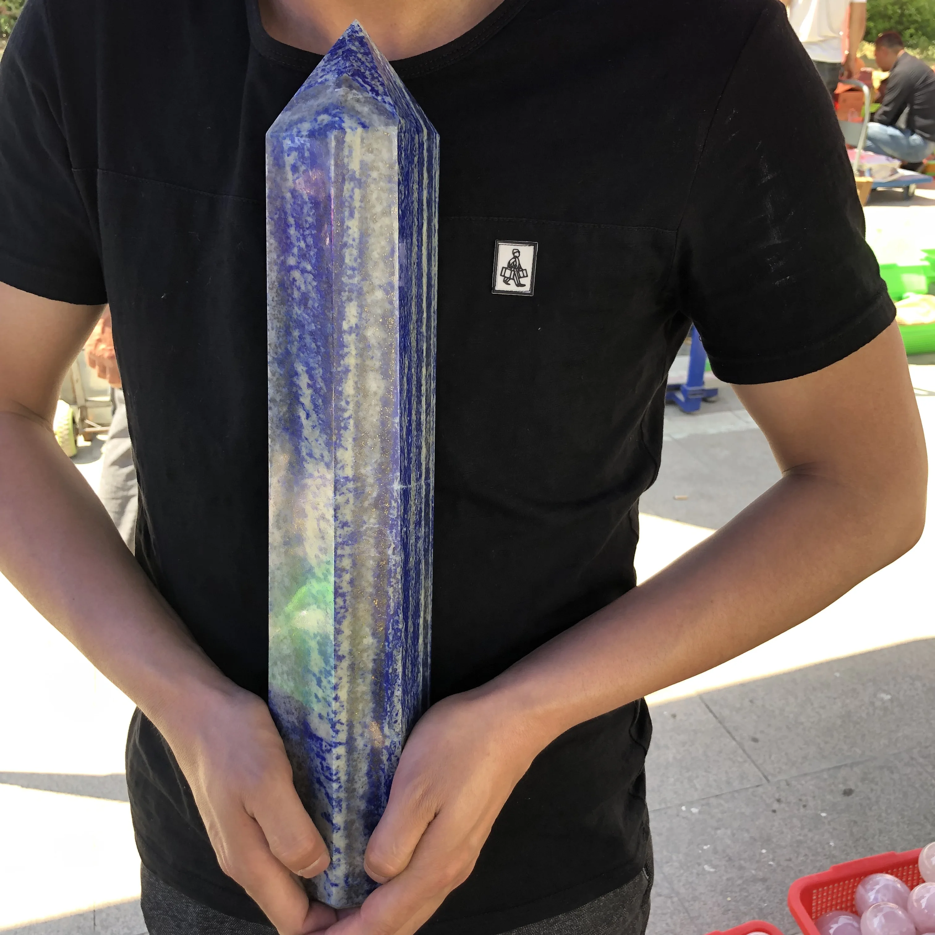 430mm The great natural lapis lazuli wand dot reiki meditation decorates the home to clean negative energy - Image 6