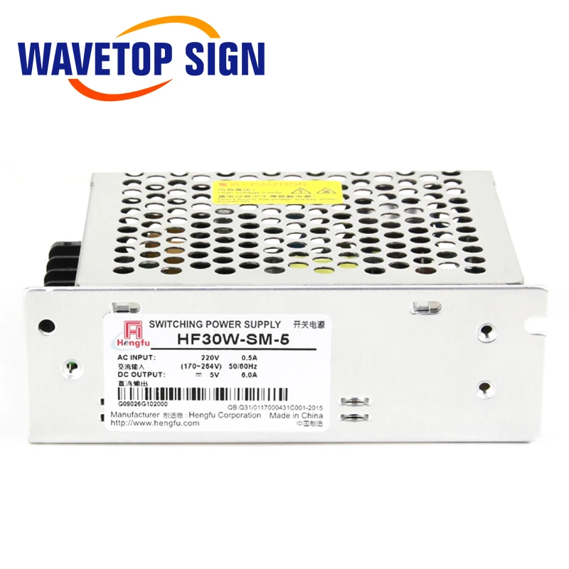 WaveTopSign HuFeng HF30W-SM-5 импульсный источник питания 5 В 6A 30 Вт для станок для лазерной гравировки контроллер