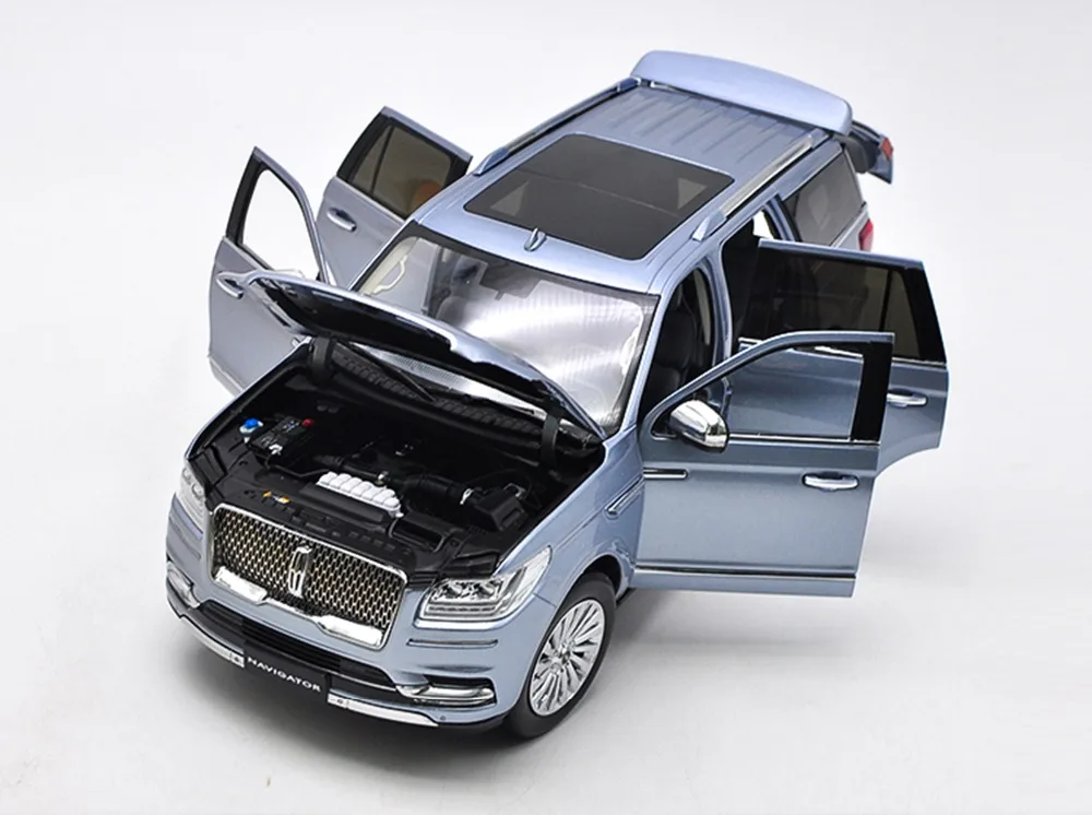 1:18 литая модель для Lincoln Navigator 2018 светло голубой роскошный SUV оригинальная