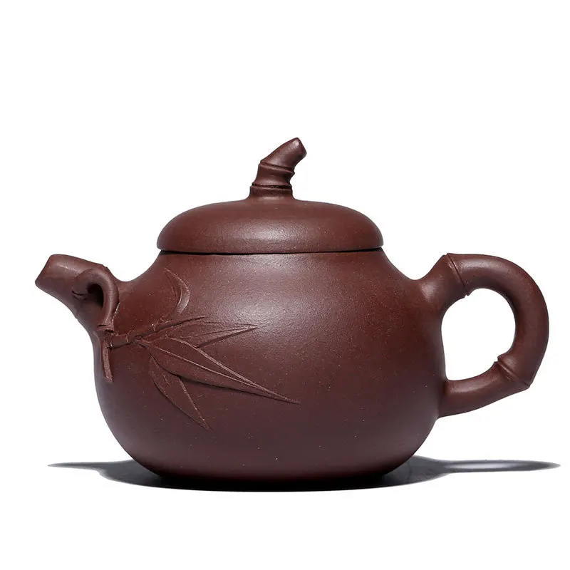 Teaware дождь песок завод первый-ручной источник из фиолетовой глины соединитель в виде бамбука Баклажан раздел ручной фиолетовый; песок горшок