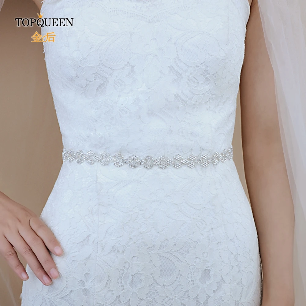 TOPQUEEN S55 свадебный пояс с Стразы для аппликации ремень ремешок для свадебного платья алмазный пояс для вечернее платье