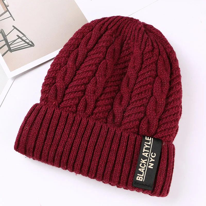Men's Skullies & Beanies with Fleece Lining for Winter Cotton Knitted