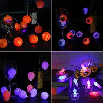 

HOT SALE 3m Halloween Pumpkin/Skeleton/Eyeball 10LED String Lights Bar Mall Decoration