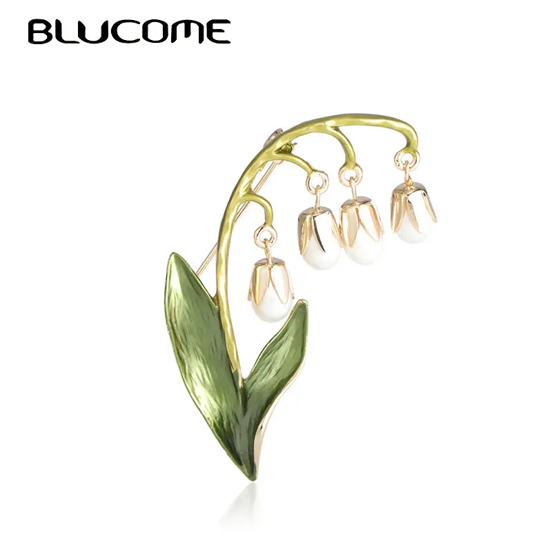 Женская эмалированная брошь Blucome элегантная брошка с подвеской в виде цветка на