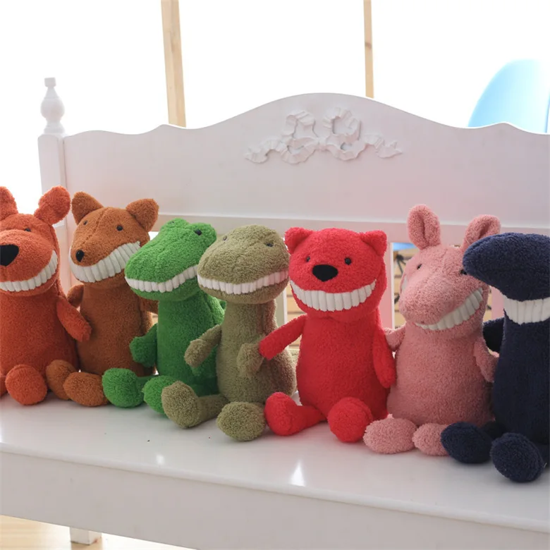 

latest funny grin smile animals plush toys grin bear Dinosaur pig fashionable soft children emulate plush toys kids gifts
