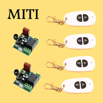 

New 220V 1CH Remote Control Switch 2 Receiver + 4Transmitter Safer Operation Household Appliances with A B Buttons