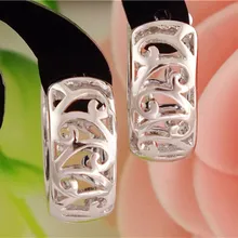 Полые серебряные серьги-кольца винтажные Ретро женские вечерние ювелирные изделия сверкающие крошечные серьги-кольца TF227