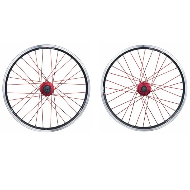 Excellent MEIJUN small wheel folding bicycle wheels 20-inch aluminum alloy quick release 406 V brake disc wheel hub 4