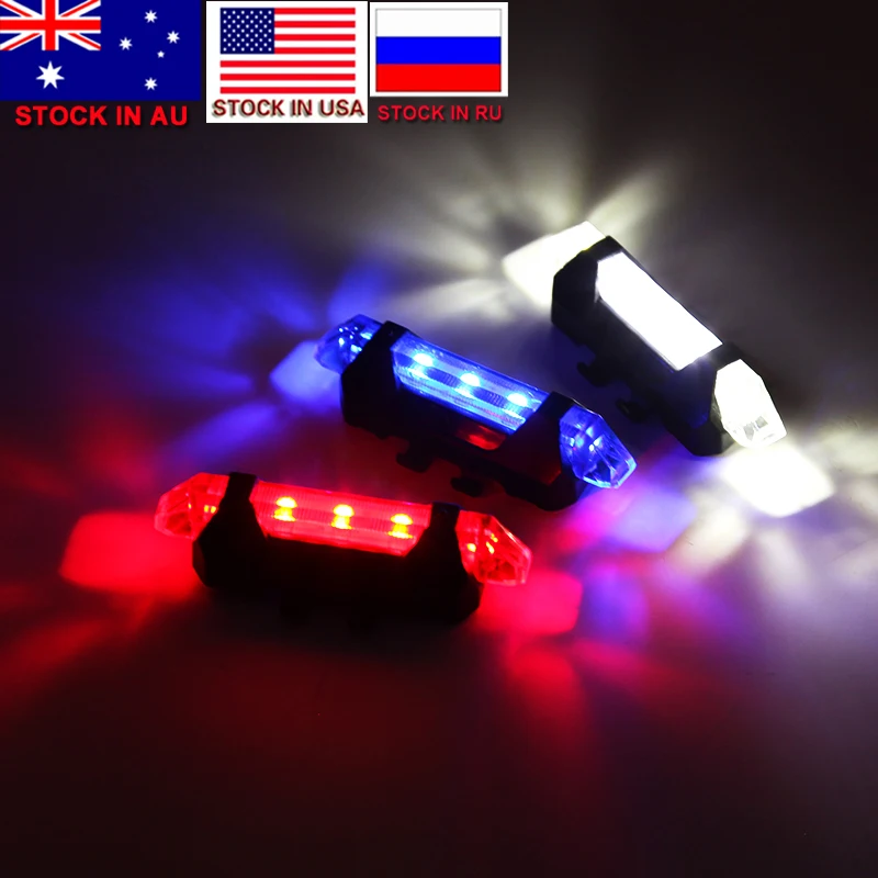 

Dropshipping 5 LED Night Mountain Bicycle Cycling Tail Light USB Rechargeable Red Warning Light Bike Rear Safety Accessories