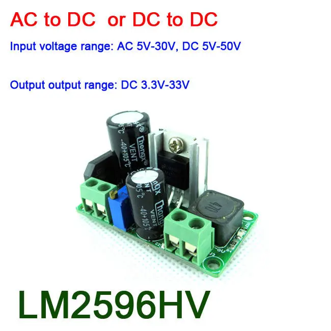 LM2596HV AC/DC к DC понижающий преобразователь модуль питания 3 В 5 в 12 24|Интегральные