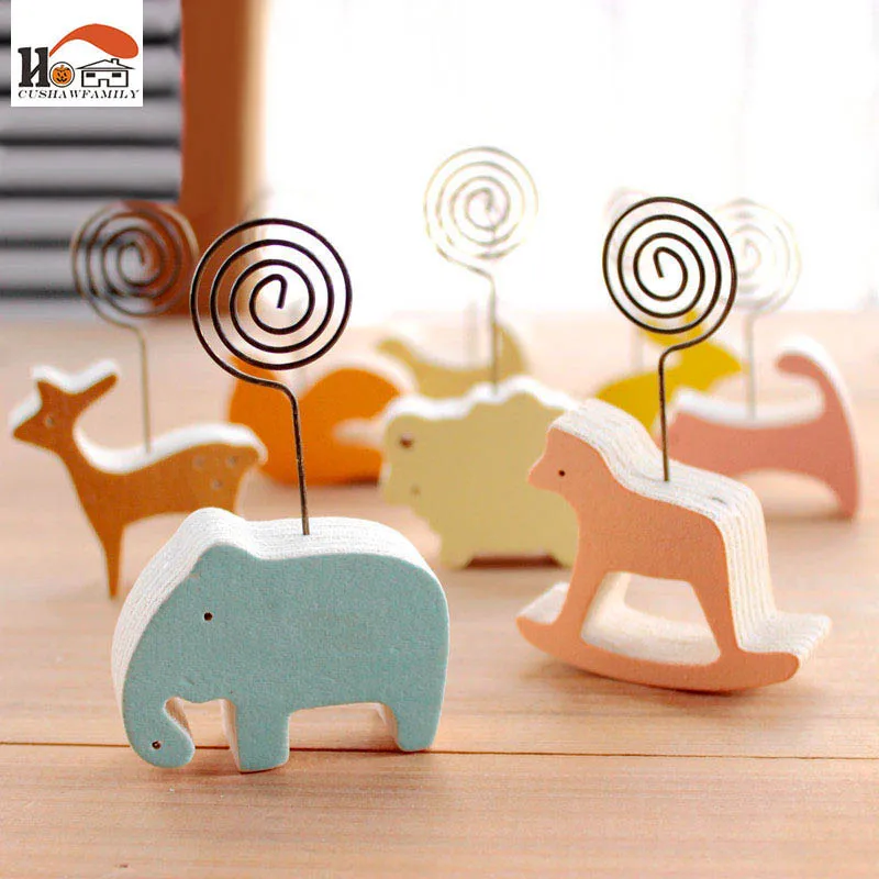 

1 x CUSHAWFAMILY animals photos clip &photo holder, wooden message note clip pictures photo holder Home decor Arts crafts gift