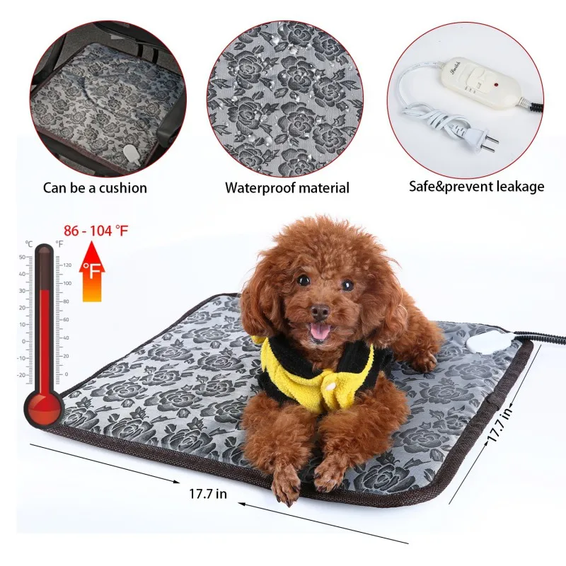 220V Pet Electric Heating Blanket Winter Cat Electric Heated Pad Anti