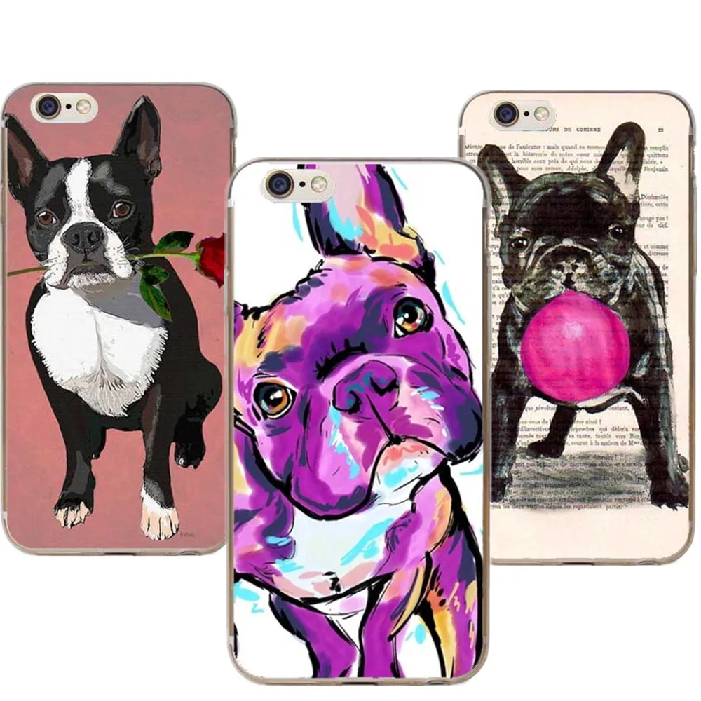 Чехлы для телефонов с изображением французского бульдога iphone X XR XS MAX Boston Terrier Rose Dog