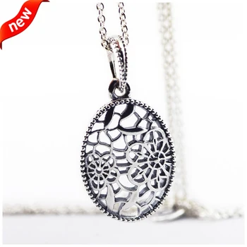 

Floral Daisy Lace Necklaces 100% 925 Sterling Silver Jewelry Free Shipping