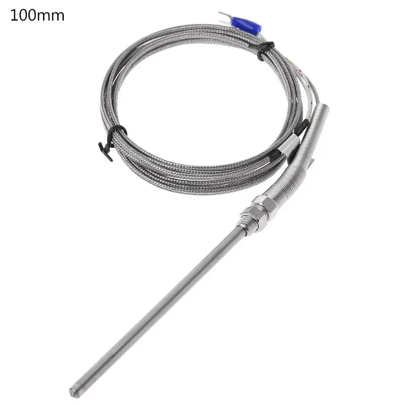 

2m K Type Thermocouple Probe 50mm/100mm/150mm/200mm Stainless Steel Thermocouple 0-400 degree Temperature Sensor