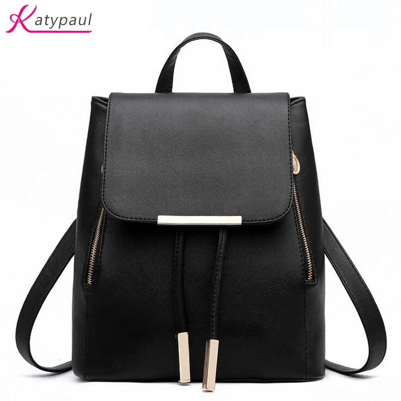 Backpack Female 2017 New Famous Brands KatyPaul Candy Colors White Women Backpack PU Leather High Capacity