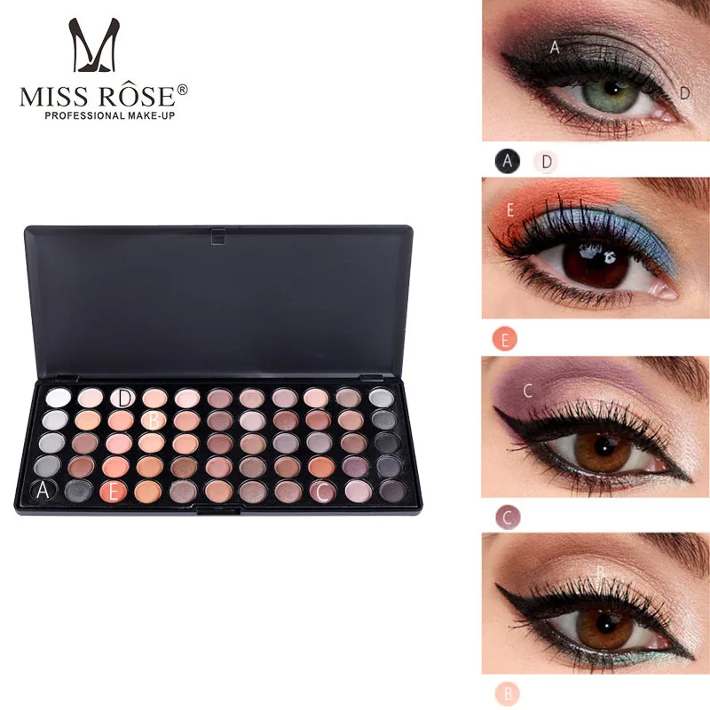 ミスローズマットカラフルなアイシャドウパレット 55 色グリッターヌード防水メイクアップ化粧品 Eye Shadow Aliexpress