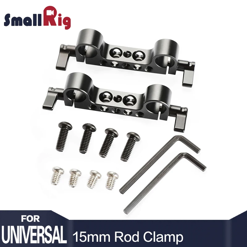 Best SmallRig 2PCS Lightweight Dual 15mm LWS Rod Clamp Railblock For Camera 15mm Rail Support System For Follow Focus