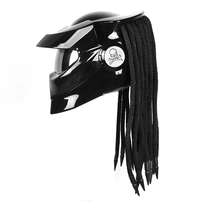 

Full Face Casco Retro Motorcycle Helmet Motocross Biker Motorbike FRP Material Cascos Para Moto Helmet with Braid