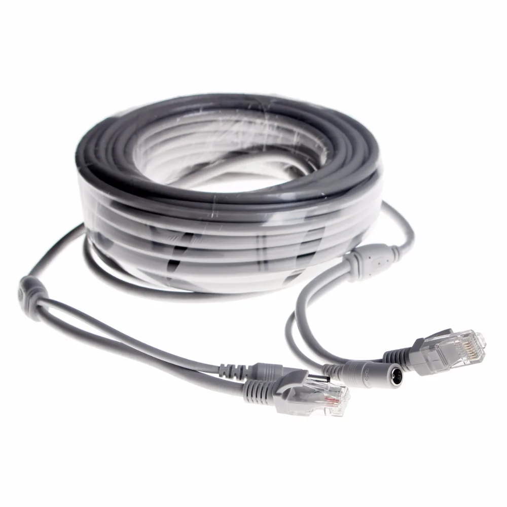 10 м/20 м/30 м опционально CCTV удлинитель Ethernet кабель RJ45 + DC 12 В питание сетевой Lan для NVR