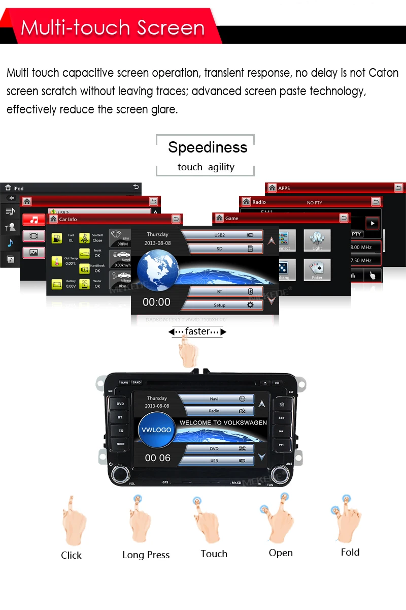 Top minimum price ! 7" Car DVD For VW GPS Navigation original menu for GOLF 6 polo Bora JETTA MK4 OCTAVIA Fabia GPS free ship 29