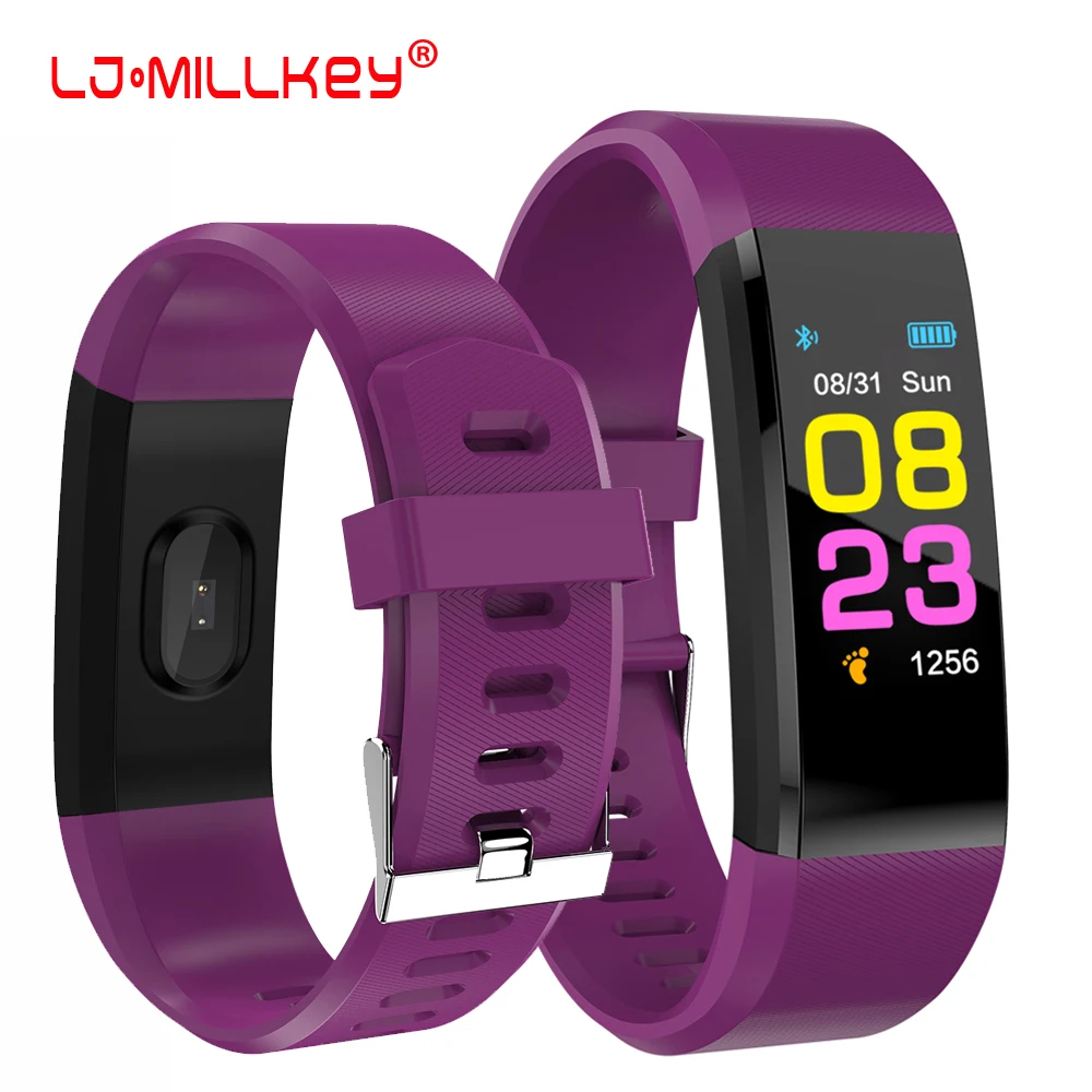 

Waterproof Smart Bracelet Watch Wristband 115 Plus Blood Pressure Monitoring Heart Rate Monitor Smart Fitness Band