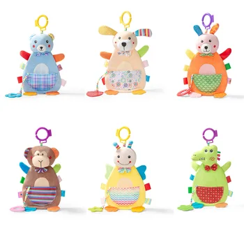 

MrY 44*20cm Animal Appease Towel Cotton Cartoon Baby Appease Towel Rattle Bed Hanging Baby Soft Teether Molars Doll New