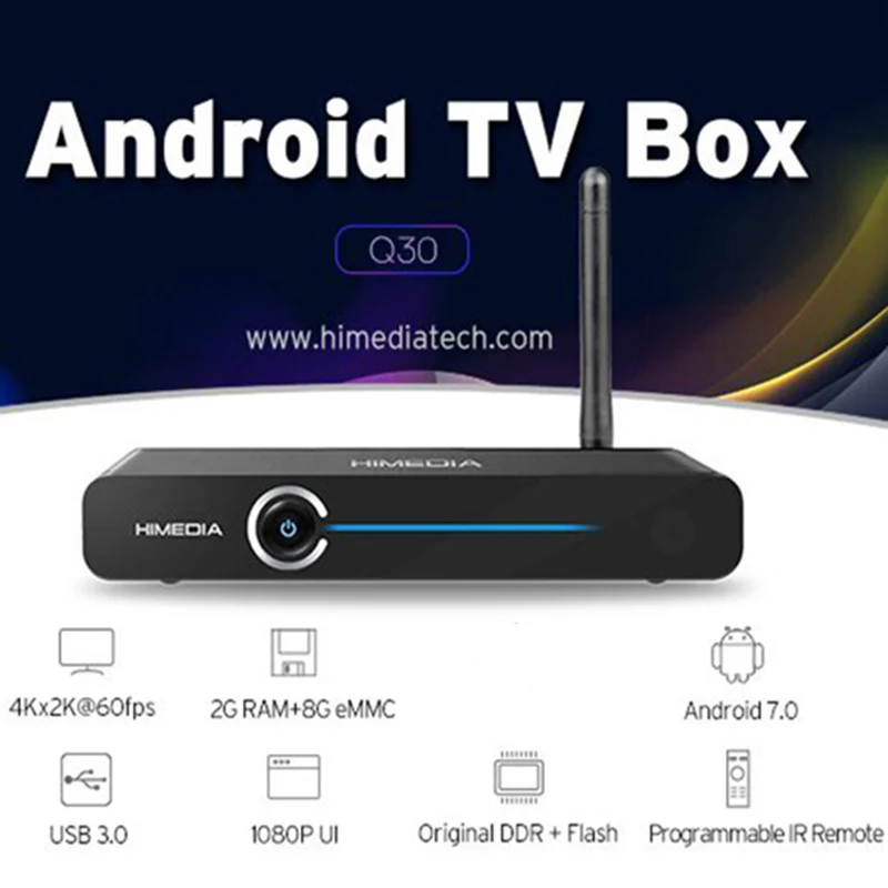 

10 PCS Himedia Q30 4K Smart Android 7.1 TV Box 2GB 8GB Hisilicon HI37980 V200 Quad Core Media Player Set-Top Box PK X96 H96 Pro