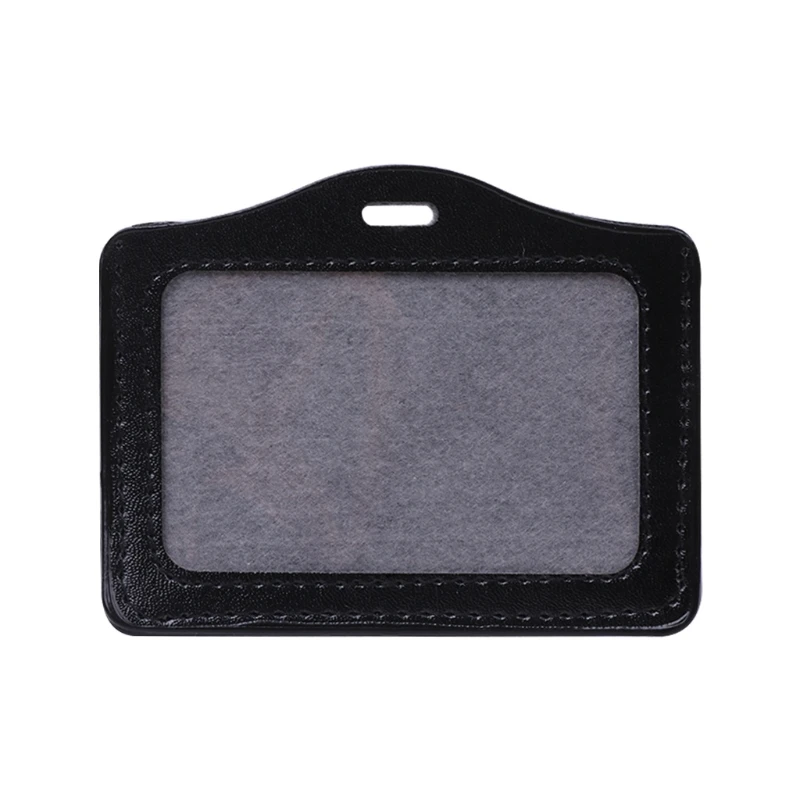 ID Window Business Work Card ID Badge Holder Case Badge Horizontal Type - Color: Black