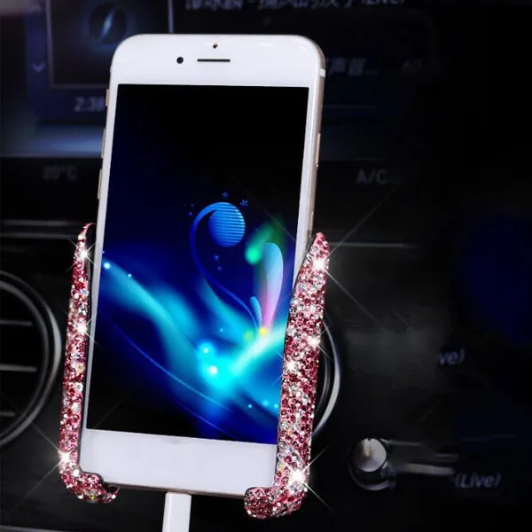Strass de Cristal Suporte do Telefone do Carro para o Iphone Universal Smartphone Telefone Móvel Suporte Auto ar Vent Montar Titular 20 Cheap Suporte p GPS