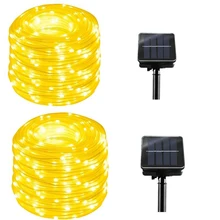 50/100 светодиоды и солнечные лампы, водонепроницаемый светодиодный медный провод, трубка на троссе, праздничный, уличный, светодиодный, для рождественской вечеринки, свадебные украшения