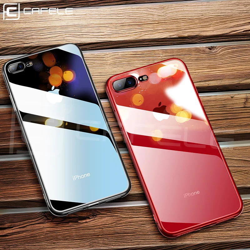 Роскошный чехол Cafele для iPhone 7 8 Plus прозрачный мягкий из ТПУ ультратонкий|Бамперы| |