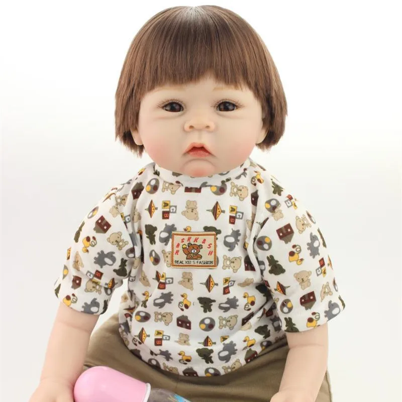 Mignon Court Brun Cheveux Silicone Reborn Poupees Avec Coton Corps Pour Bebe Fille Pas Cher 22 Pouce Realiste Reborn Bebes Pour Adoption Aliexpress Mignon Court Brun Cheveux Silicone Reborn Poupees Avec Coton Corps Pour Bebe Fille Pas Cher 22 Pouce Realiste Reborn Bebes Pour Adoption Aliexpress