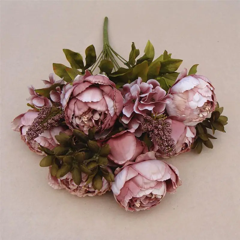 669 46 De Réductionbouquet De Fleurs En Soie De Pivoine Artificielle Vintage Pour La Décoration De Fête à La Maison Fausse Fleur Fausse Fleur In
