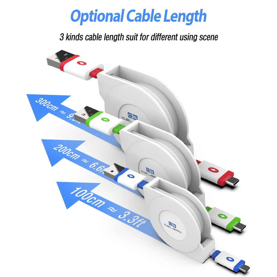 Usb type-C кабель 3m 2m выдвижной для мобильного телефона кабель зарядного устройства для Oneplus 6t 5t 3 huawei Honor Magic 2 Nova 3 3i 2 Usb-C кабель