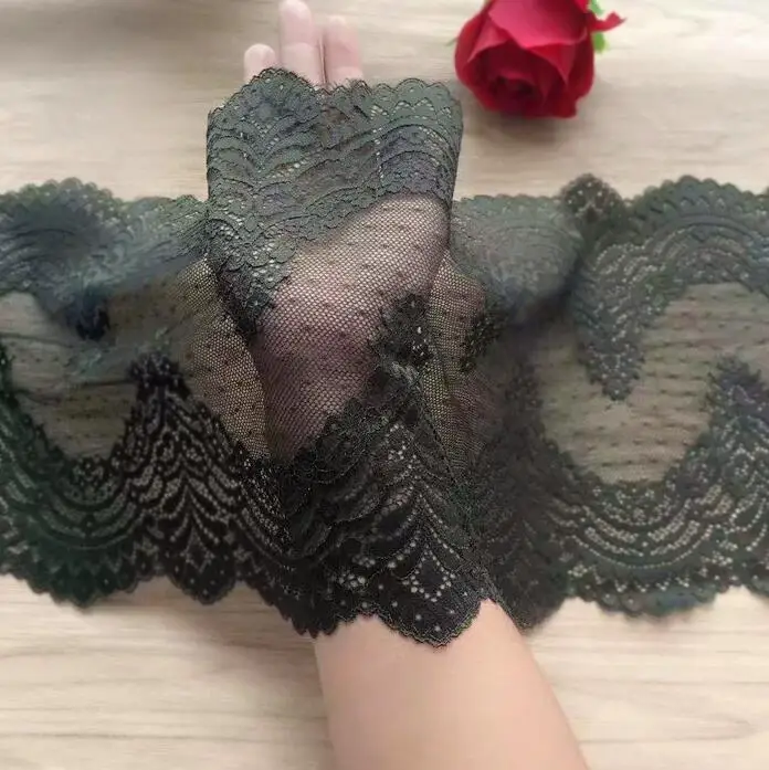 

1 Meter Stretch Lace Fabric DIY Elastic Army Green Lace Trimming Handmade Sew Garnebt Wedding Party Dress Crafts Material