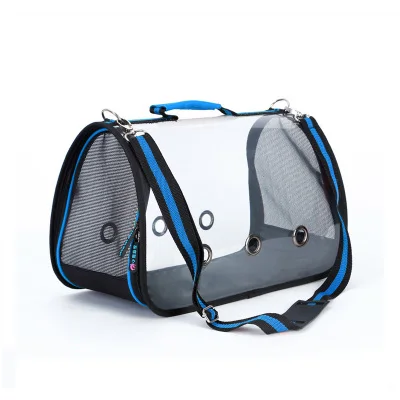 Высокое качество,, легкая сумка для переноски собак, кошек, попугаев, прозрачная сумка для домашних животных - Цвет: Синий