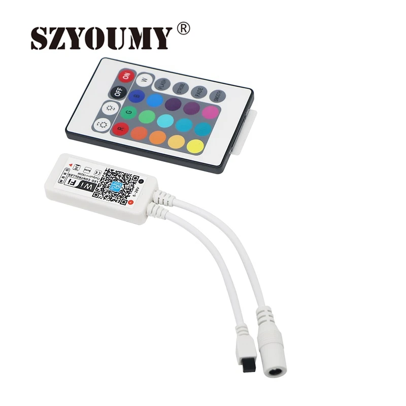SZYOUMY Magic Home Wi-Fi светодиодный RGB/RGBW контроллер DC12V экшн-камера с Wi-Fi + 24 Ир-ключ пульт дистанционного управления для светодиодных ламп RGB/RGBW