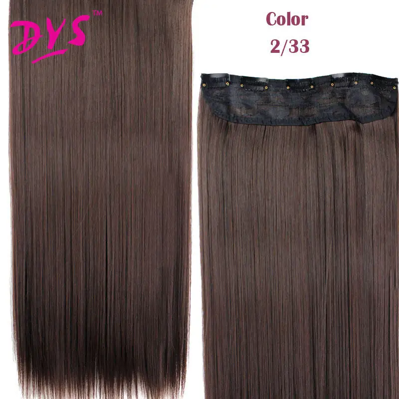 Deyngs 5 Clips Natural straight Clip In Hair Extention 24inch 34 Full Head Clip in HairPieces Long Fake False Synthetic Hair (4)
