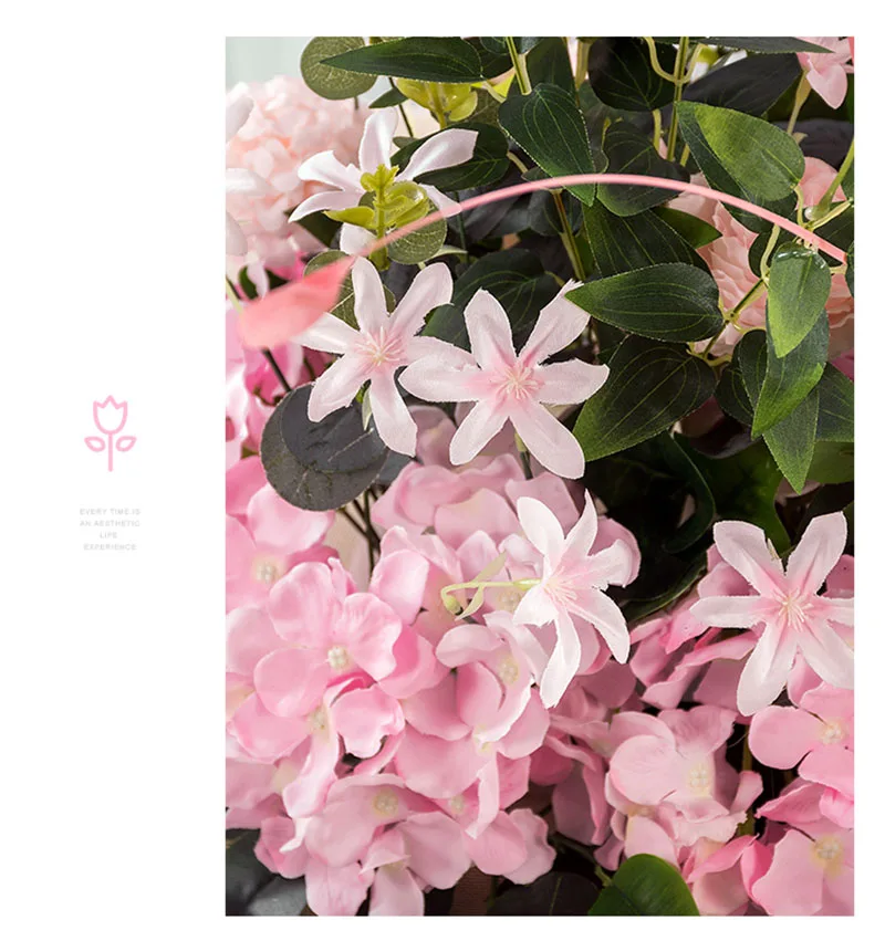 Flone Artificial Silk Hydrangea Rose Flower Row Wedding Road Lead T Station Stage DIY Background Art Home Decoration Accessories (7)